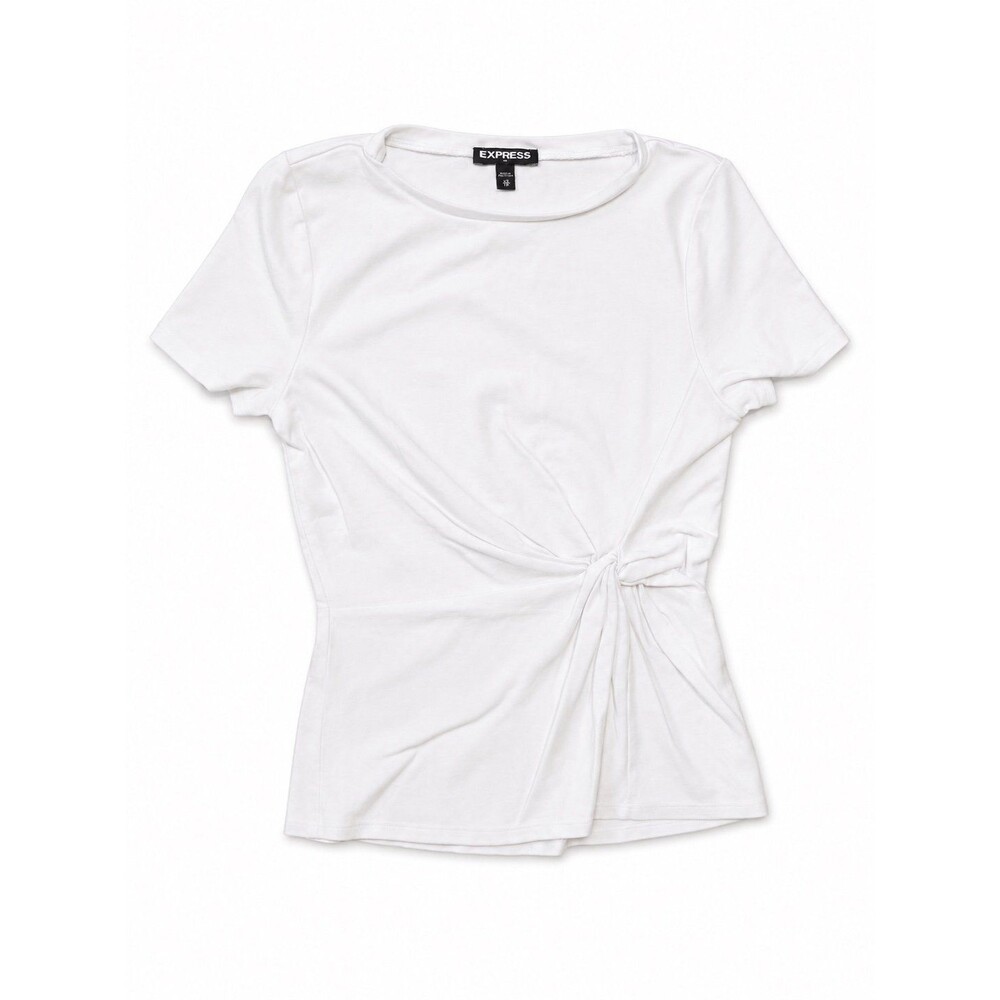 Express White Side Twist Short Sleeve Blouse Top Women’s XS